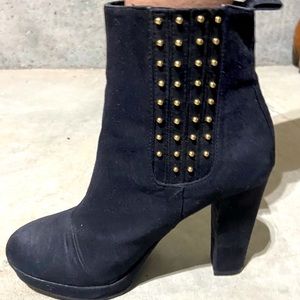 Suede Black Booties w/ Heel